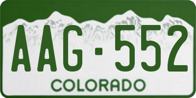 CO license plate AAG552