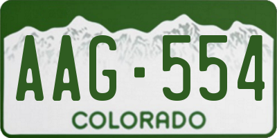 CO license plate AAG554