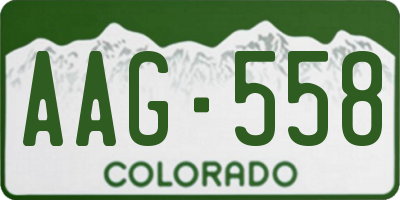 CO license plate AAG558