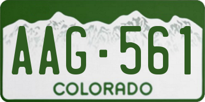 CO license plate AAG561