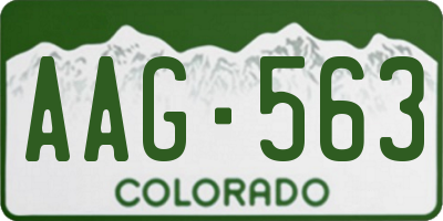 CO license plate AAG563