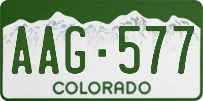 CO license plate AAG577