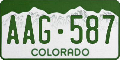CO license plate AAG587