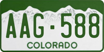 CO license plate AAG588