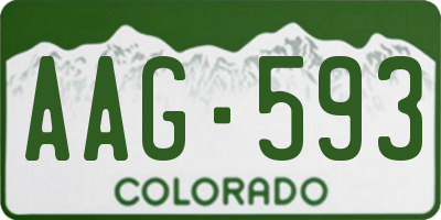 CO license plate AAG593