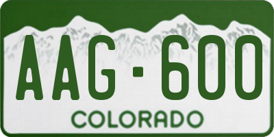 CO license plate AAG600