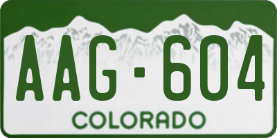 CO license plate AAG604