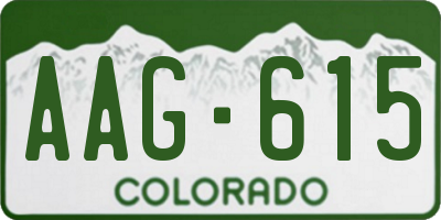 CO license plate AAG615