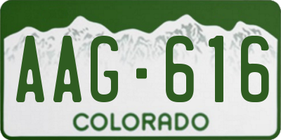 CO license plate AAG616