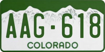 CO license plate AAG618