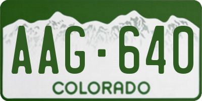 CO license plate AAG640