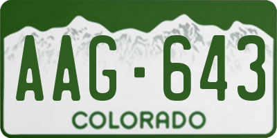 CO license plate AAG643