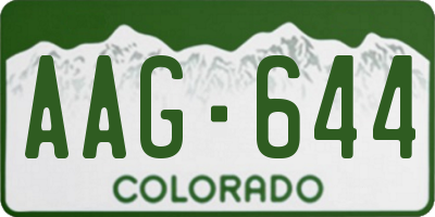 CO license plate AAG644
