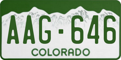 CO license plate AAG646