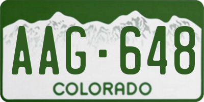 CO license plate AAG648