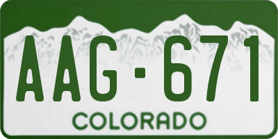 CO license plate AAG671