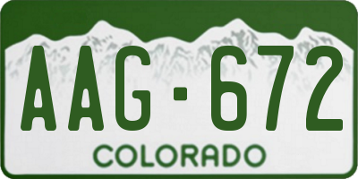 CO license plate AAG672