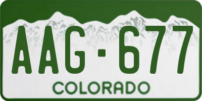 CO license plate AAG677