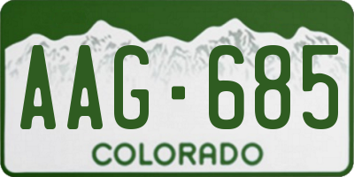 CO license plate AAG685