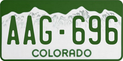 CO license plate AAG696