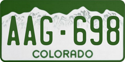 CO license plate AAG698