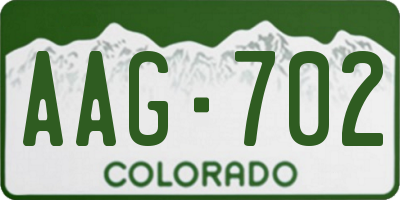 CO license plate AAG702