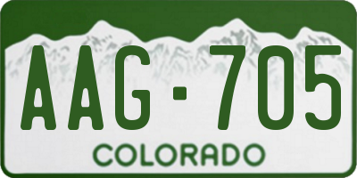 CO license plate AAG705