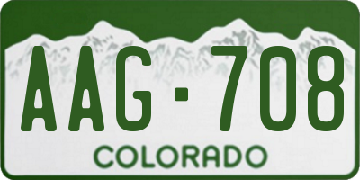 CO license plate AAG708