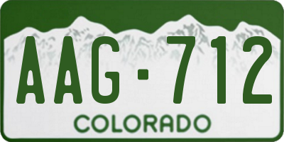 CO license plate AAG712