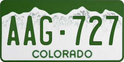 CO license plate AAG727