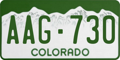 CO license plate AAG730