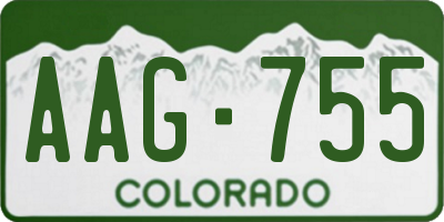 CO license plate AAG755
