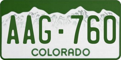 CO license plate AAG760