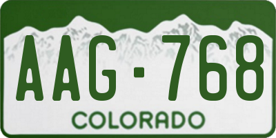 CO license plate AAG768