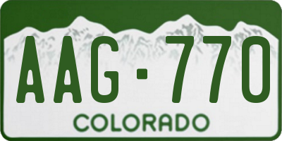 CO license plate AAG770