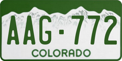 CO license plate AAG772