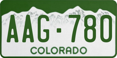 CO license plate AAG780