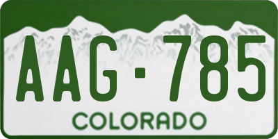 CO license plate AAG785