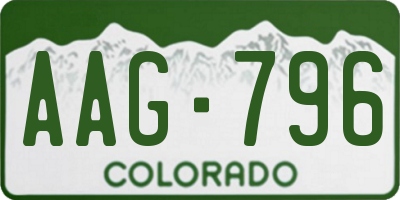 CO license plate AAG796
