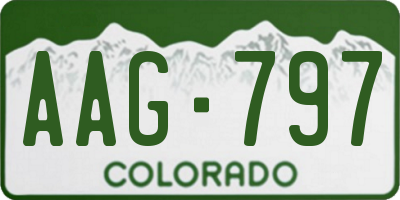 CO license plate AAG797