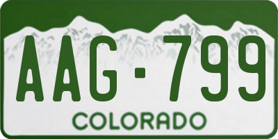 CO license plate AAG799