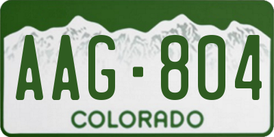CO license plate AAG804