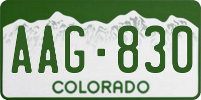 CO license plate AAG830