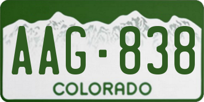 CO license plate AAG838