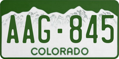 CO license plate AAG845