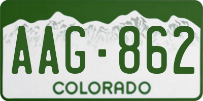 CO license plate AAG862