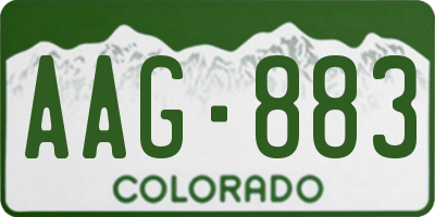 CO license plate AAG883