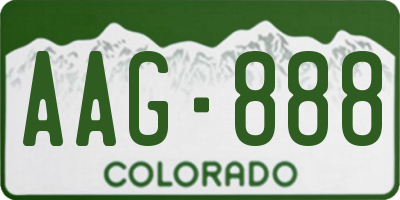 CO license plate AAG888