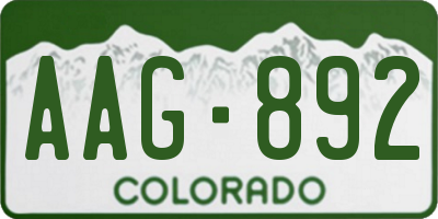 CO license plate AAG892