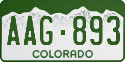 CO license plate AAG893